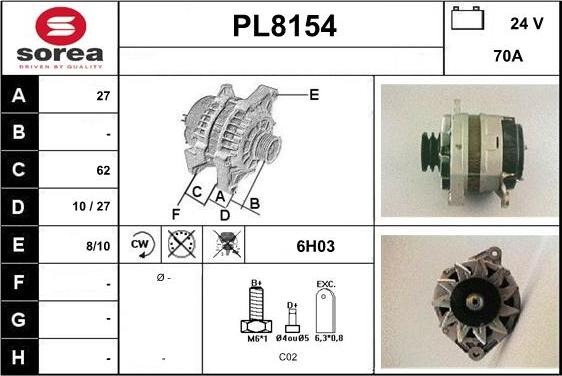 SNRA PL8154 - Alternator www.molydon.hr