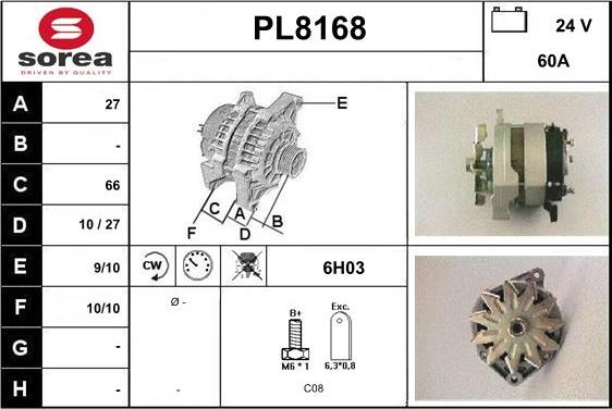 SNRA PL8168 - Alternator www.molydon.hr