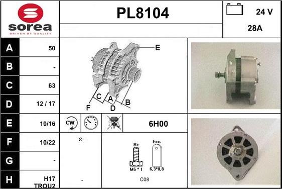 SNRA PL8104 - Alternator www.molydon.hr