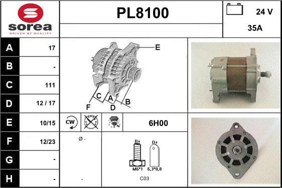 SNRA PL8100 - Alternator www.molydon.hr