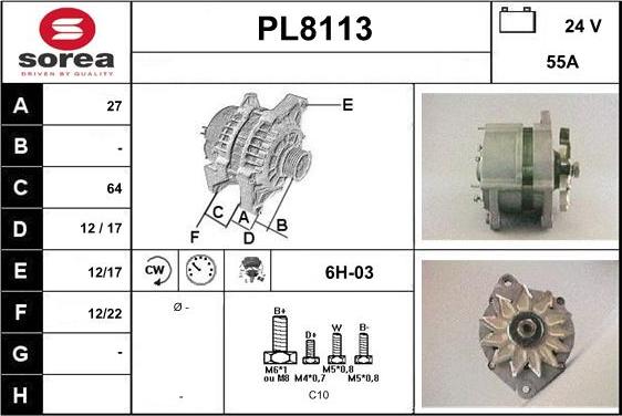 SNRA PL8113 - Alternator www.molydon.hr