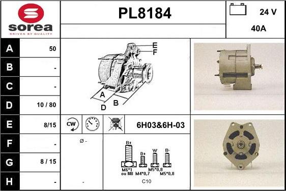 SNRA PL8184 - Alternator www.molydon.hr