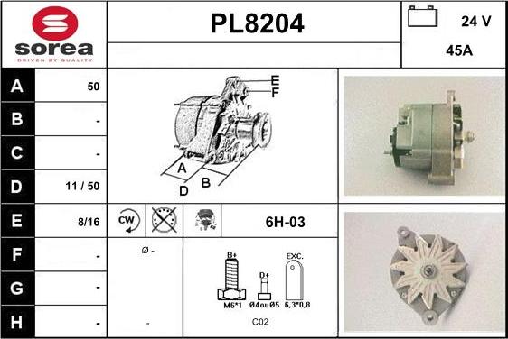 SNRA PL8204 - Alternator www.molydon.hr