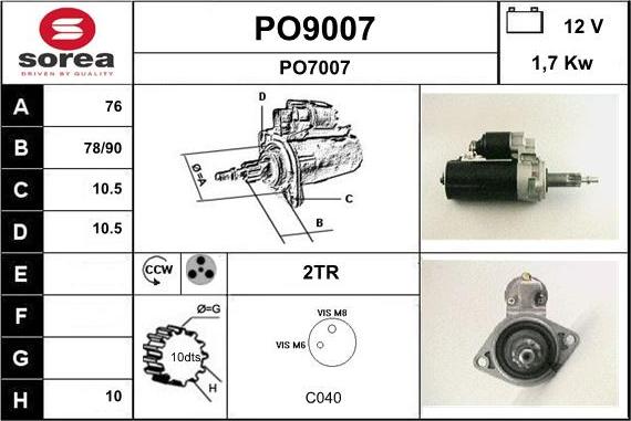 SNRA PO9007 - Starter www.molydon.hr