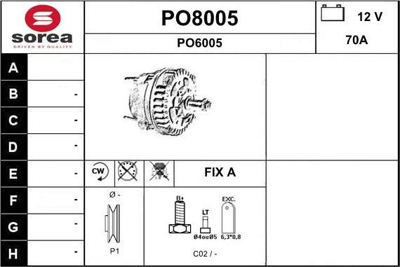 SNRA PO8005 - Alternator www.molydon.hr