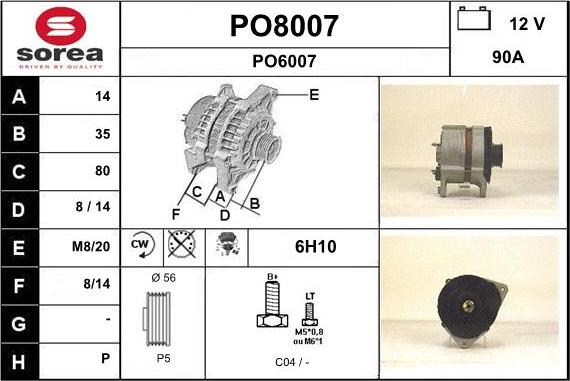 SNRA PO8007 - Alternator www.molydon.hr