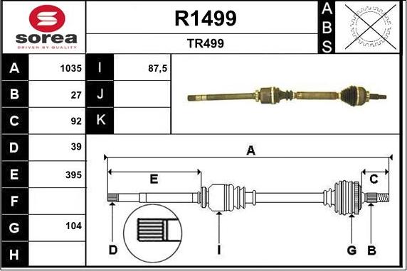 SNRA R1499 - Pogonska osovina www.molydon.hr