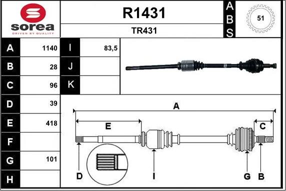 SNRA R1431 - Pogonska osovina www.molydon.hr