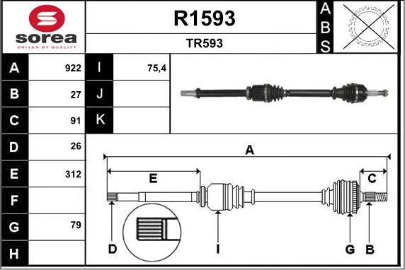 SNRA R1593 - Pogonska osovina www.molydon.hr