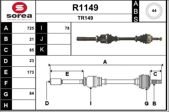 SNRA R1149 - Pogonska osovina www.molydon.hr