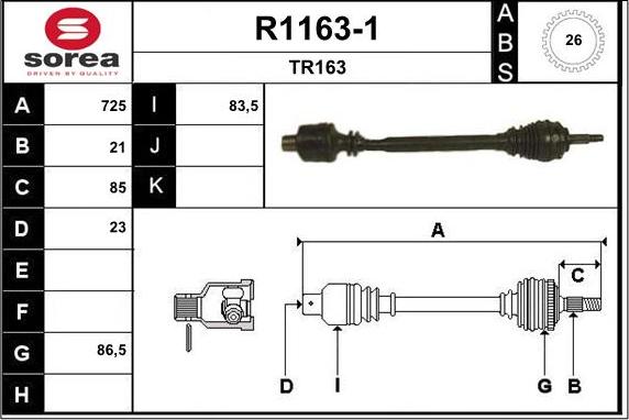 SNRA R1163-1 - Pogonska osovina www.molydon.hr