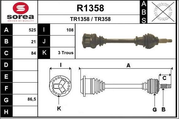 SNRA R1358 - Pogonska osovina www.molydon.hr