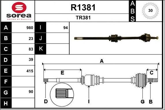 SNRA R1381 - Pogonska osovina www.molydon.hr