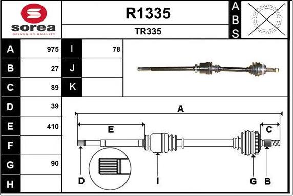 SNRA R1335 - Pogonska osovina www.molydon.hr