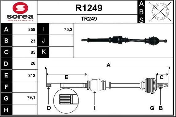 SNRA R1249 - Pogonska osovina www.molydon.hr