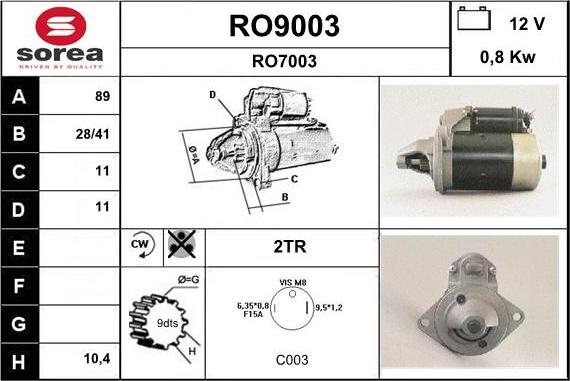 SNRA RO9003 - Starter www.molydon.hr