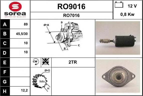 SNRA RO9016 - Starter www.molydon.hr