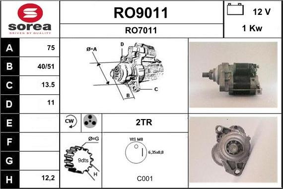 SNRA RO9011 - Starter www.molydon.hr