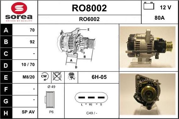 SNRA RO8002 - Alternator www.molydon.hr