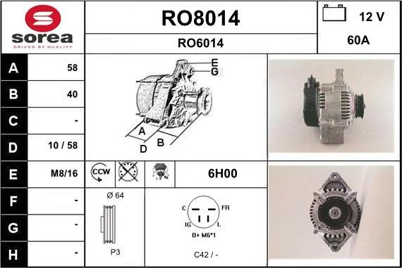 SNRA RO8014 - Alternator www.molydon.hr