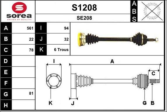 SNRA S1208 - Pogonska osovina www.molydon.hr