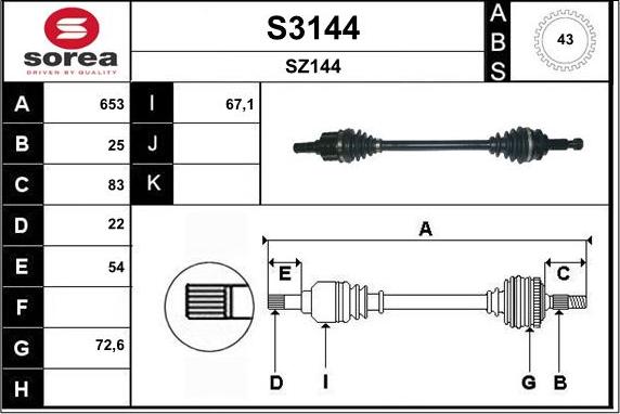 SNRA S3144 - Pogonska osovina www.molydon.hr