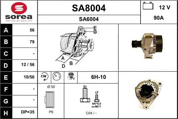 SNRA SA8004 - Alternator www.molydon.hr