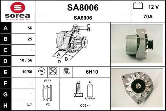 SNRA SA8006 - Alternator www.molydon.hr