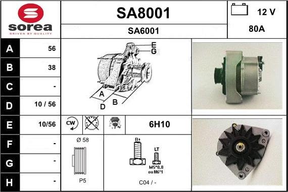 SNRA SA8001 - Alternator www.molydon.hr