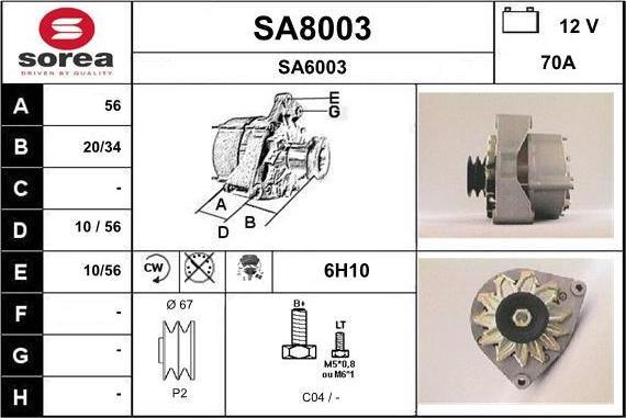 SNRA SA8003 - Alternator www.molydon.hr