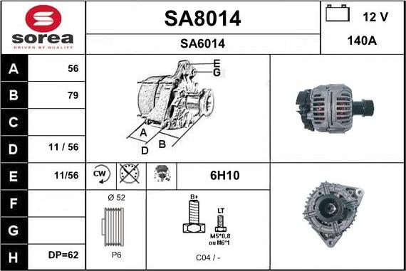 SNRA SA8014 - Alternator www.molydon.hr