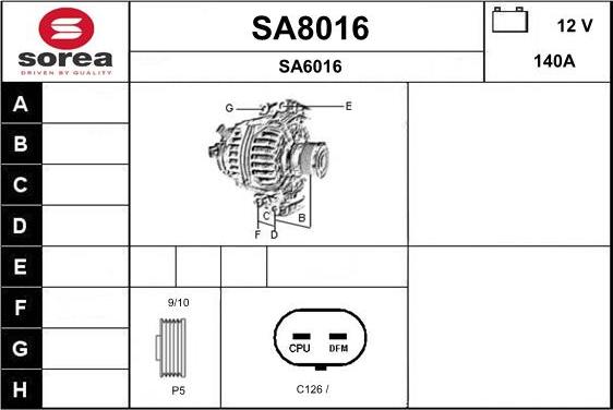 SNRA SA8016 - Alternator www.molydon.hr