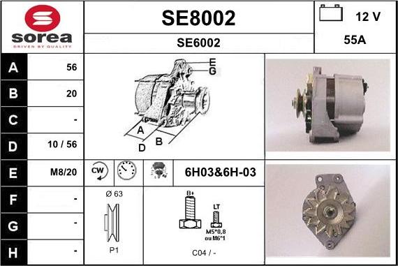 SNRA SE8002 - Alternator www.molydon.hr