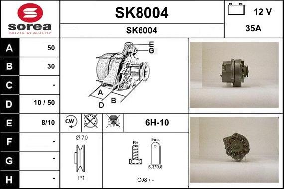 SNRA SK8004 - Alternator www.molydon.hr