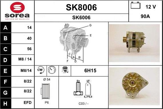 SNRA SK8006 - Alternator www.molydon.hr