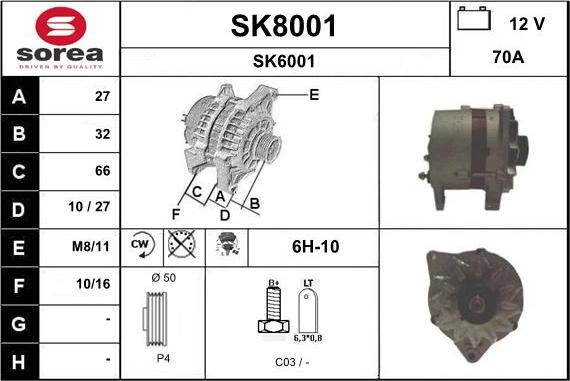 SNRA SK8001 - Alternator www.molydon.hr