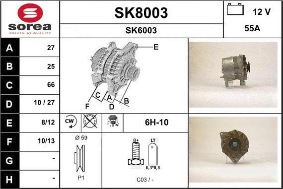 SNRA SK8003 - Alternator www.molydon.hr