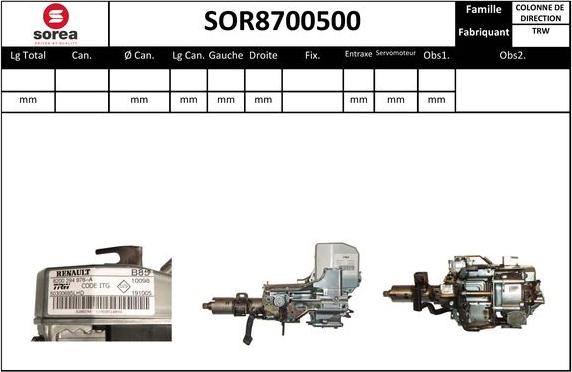 SNRA SOR8700500 - Stup upravljača www.molydon.hr
