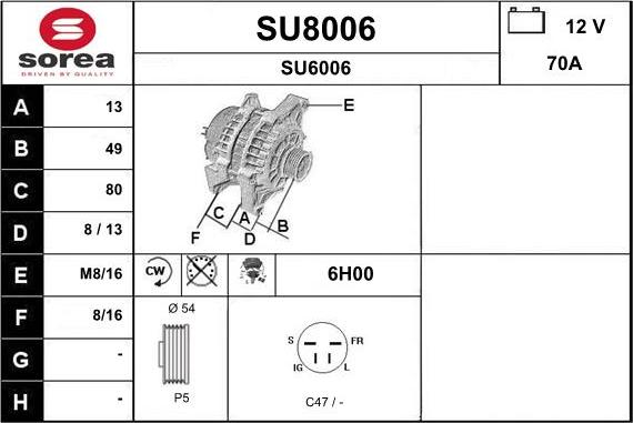 SNRA SU8006 - Alternator www.molydon.hr