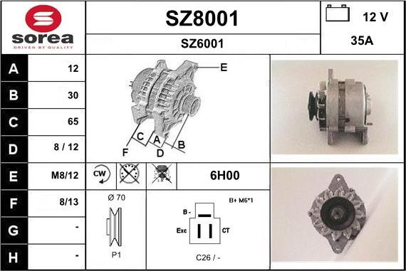 SNRA SZ8001 - Alternator www.molydon.hr