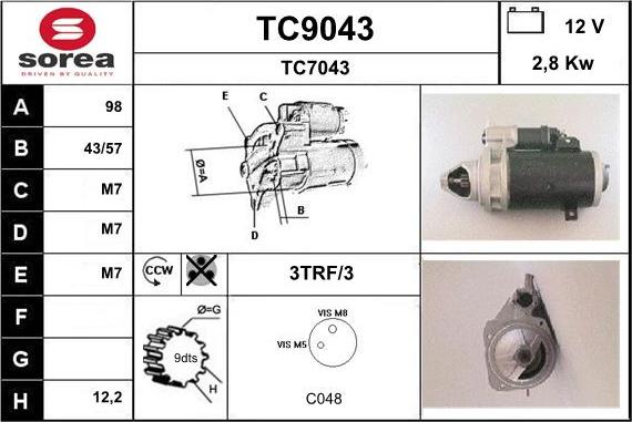 SNRA TC9043 - Starter www.molydon.hr