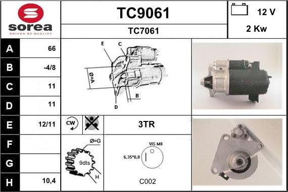 SNRA TC9061 - Starter www.molydon.hr