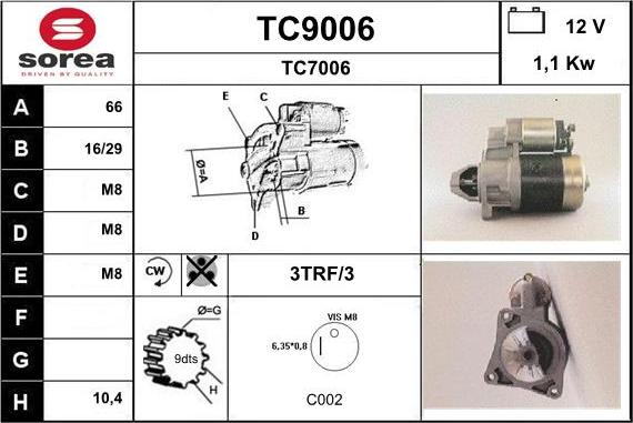 SNRA TC9006 - Starter www.molydon.hr