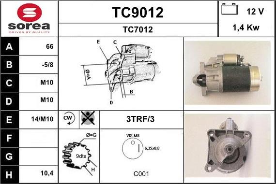 SNRA TC9012 - Starter www.molydon.hr