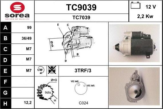 SNRA TC9039 - Starter www.molydon.hr