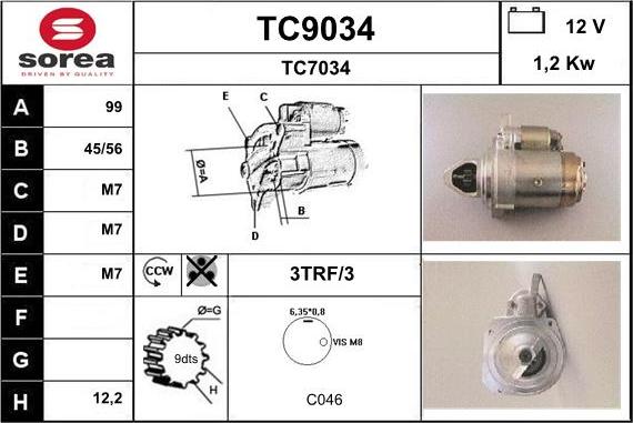 SNRA TC9034 - Starter www.molydon.hr