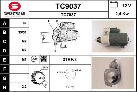 SNRA TC9037 - Starter www.molydon.hr