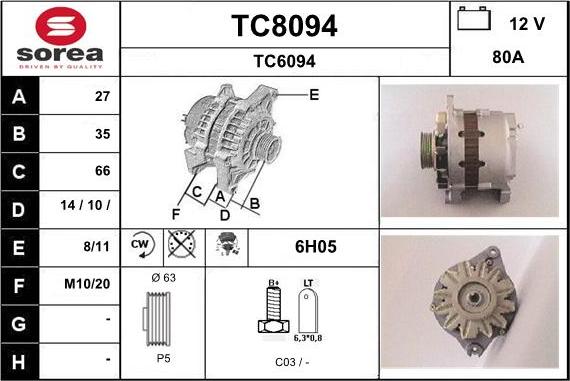 SNRA TC8094 - Alternator www.molydon.hr