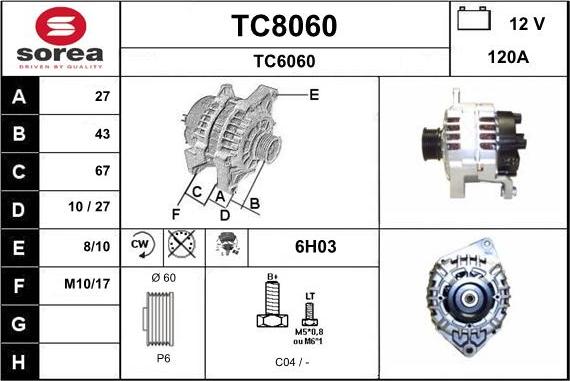 SNRA TC8060 - Alternator www.molydon.hr