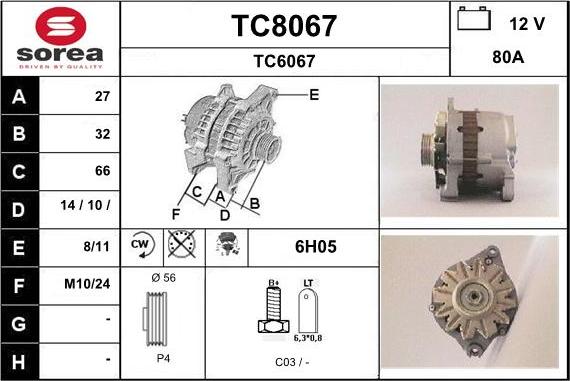 SNRA TC8067 - Alternator www.molydon.hr